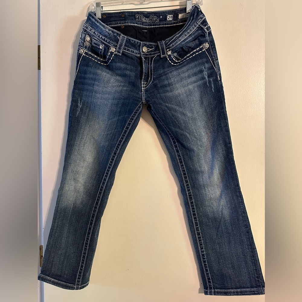 Miss Me Women's Blue Jean Capri